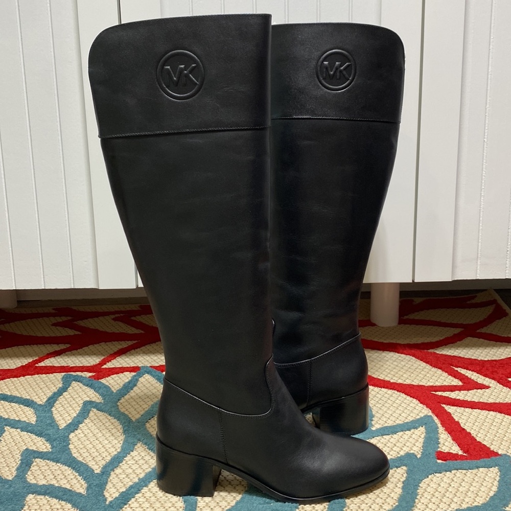 Michael Kors Tall Leather Over the Knee Boots in Black